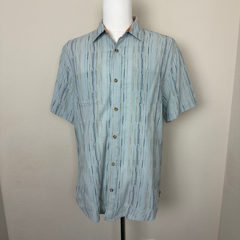 Carbon 2 Cobalt Mens Short Sleeve Button Down | Large